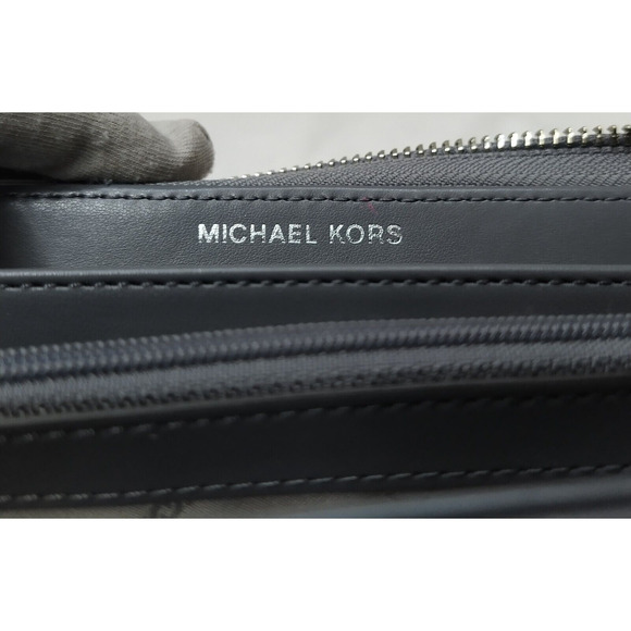 Michael Kors Gray Crossgrain Leather Zip Around Credit Card Wallet - Picture 13 of 16